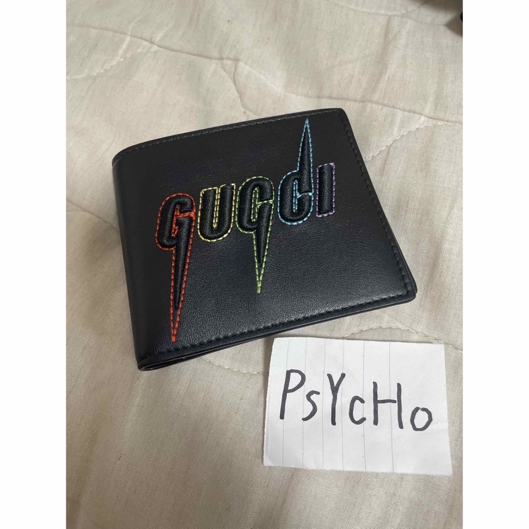 Gucci(グッチ)のGUCCI グッチ ブレード エンブロイダリー 二つ折り財布 黒 メンズのファッション小物(折り財布)の商品写真