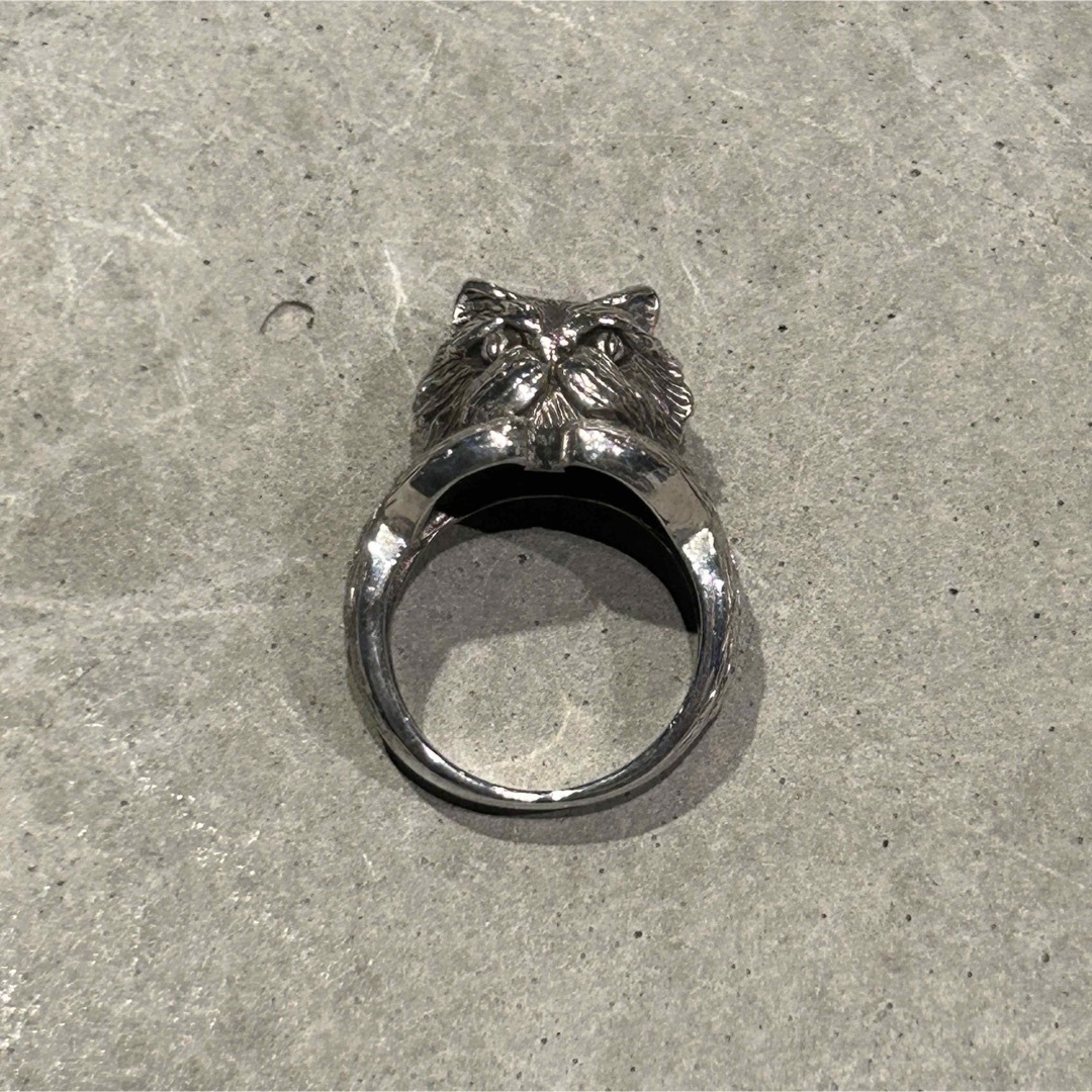 VINTAGE ヴィンテージシルバー925 キャットモチーフリング/アクセ/指輪 メンズのアクセサリー(リング(指輪))の商品写真
