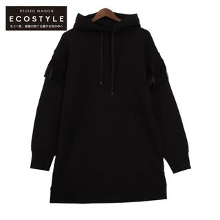 マルタンマルジェラ(Maison Martin Margiela)のメゾンマルジェラ S51GU0052 黒 FRINGED DETAIL HOODY XS(タイツ/ストッキング)