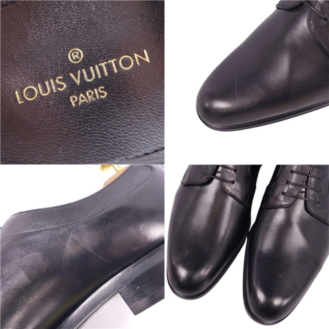 LOUIS VUITTON(ルイヴィトン)の未使用 ルイヴィトン LOUIS VUITTON レザーシューズ ダービーシューズ ビジネスシューズ ダミエ柄 レザー 革靴 メンズ 6 メンズの靴/シューズ(ドレス/ビジネス)の商品写真