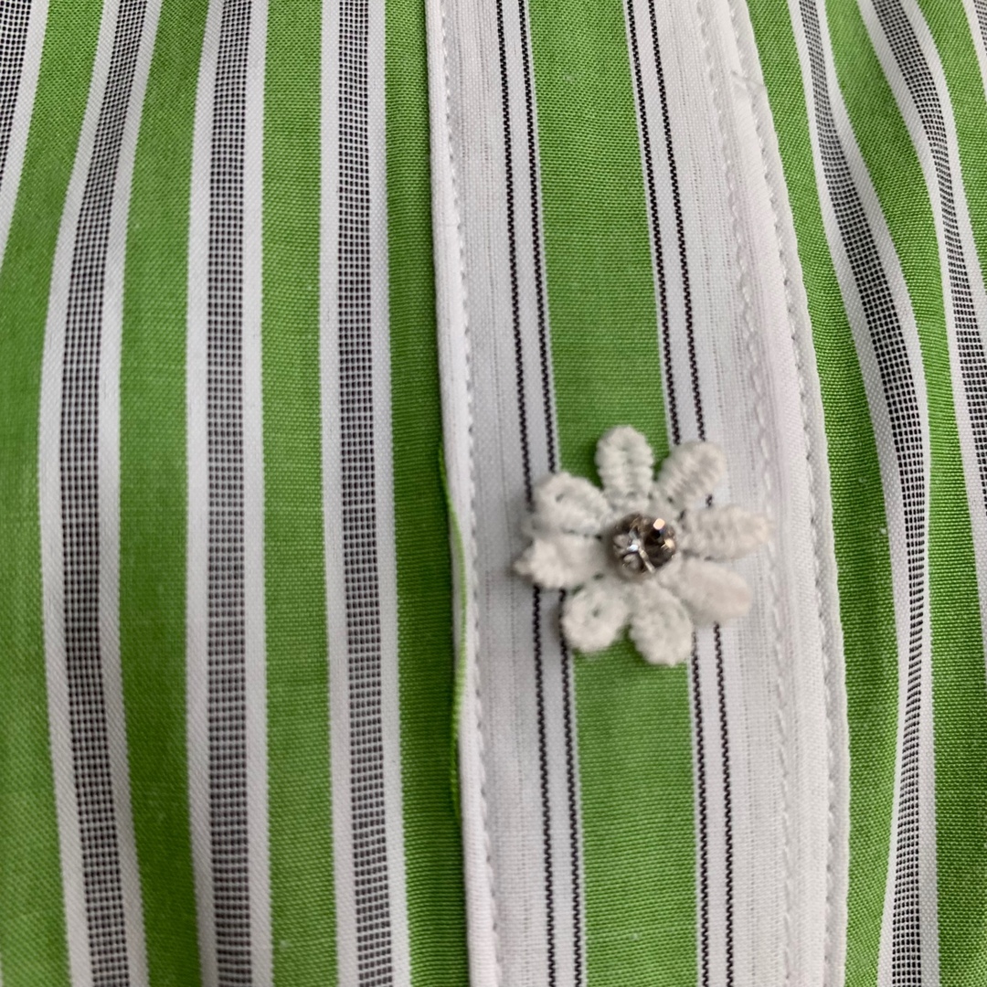 Super beauty ストライプ　ワンピース　羽織り　グリーン レディースのワンピース(ロングワンピース/マキシワンピース)の商品写真