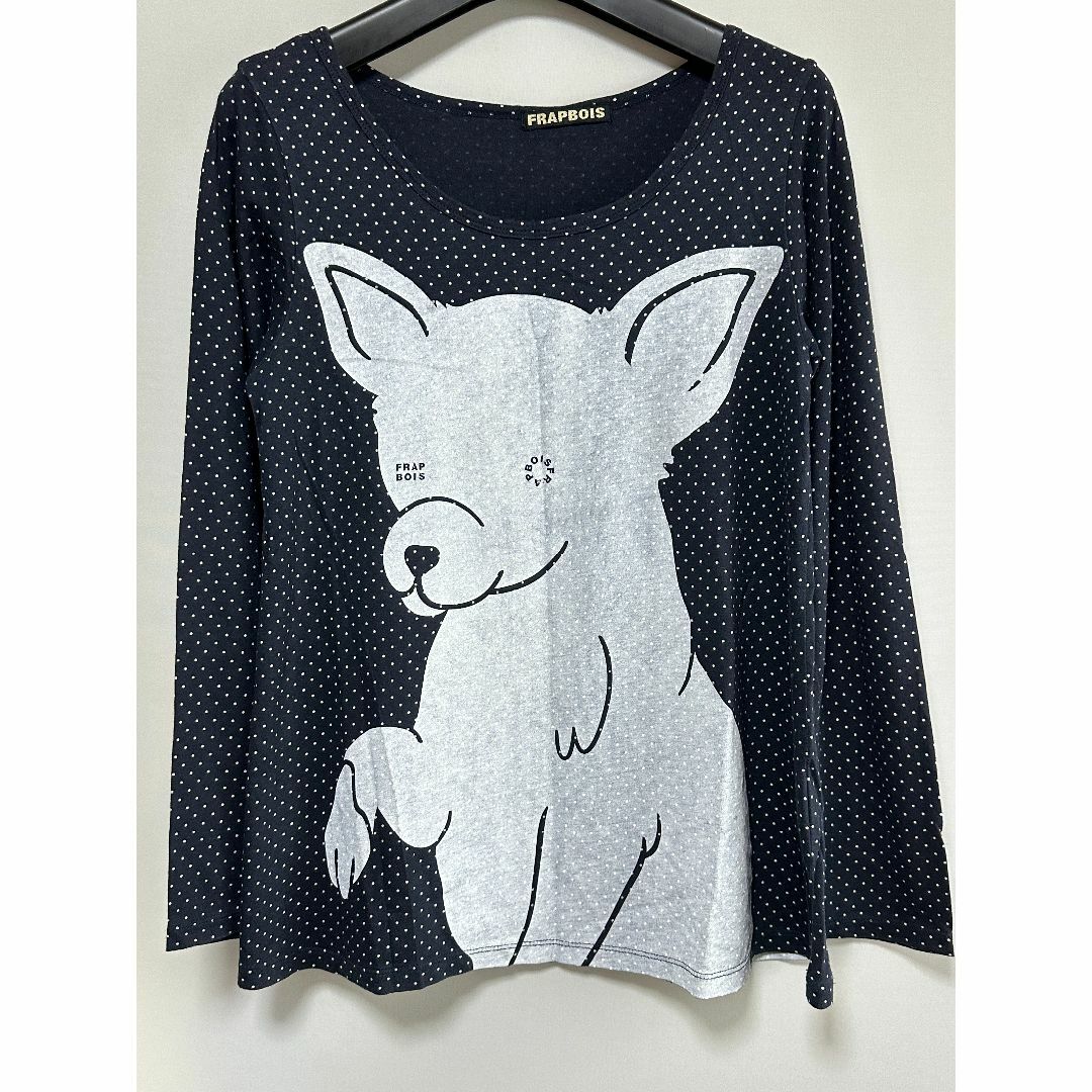 FRAPBOIS(フラボア)の フラボア　カットソー　犬　ねこ　水玉　 リリーブラウン　ローズバッド　ZARA レディースのトップス(カットソー(長袖/七分))の商品写真