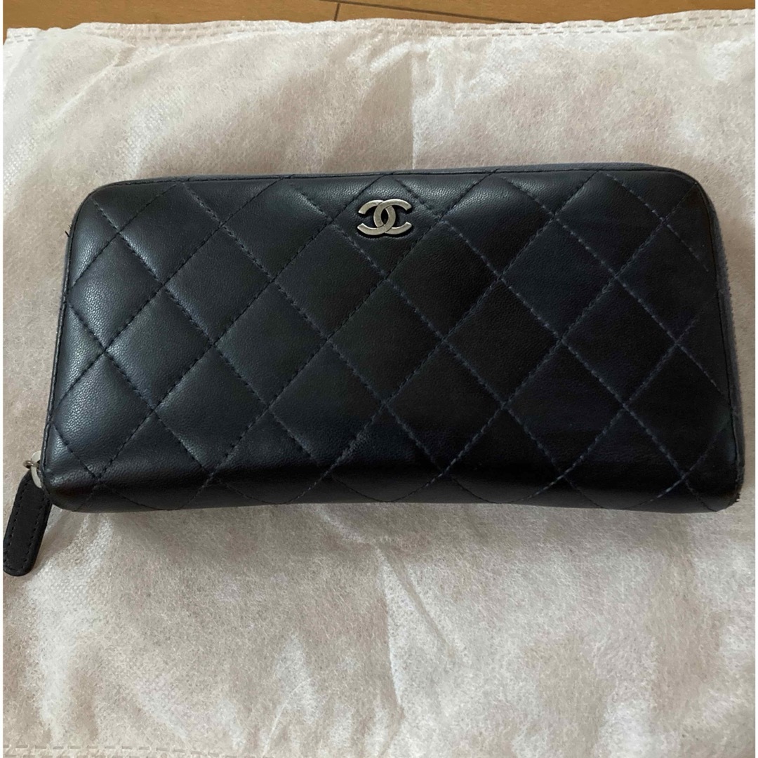 CHANEL(シャネル)のシャネルラウンドファスナー長財布　ココマーク/ラムスキン/ブルー系 レディースのファッション小物(財布)の商品写真