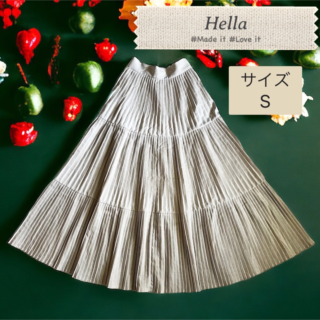 Hella ヘラ ロングプリーツスカート スーパーロング ベージュ レディースのスカート(ロングスカート)の商品写真