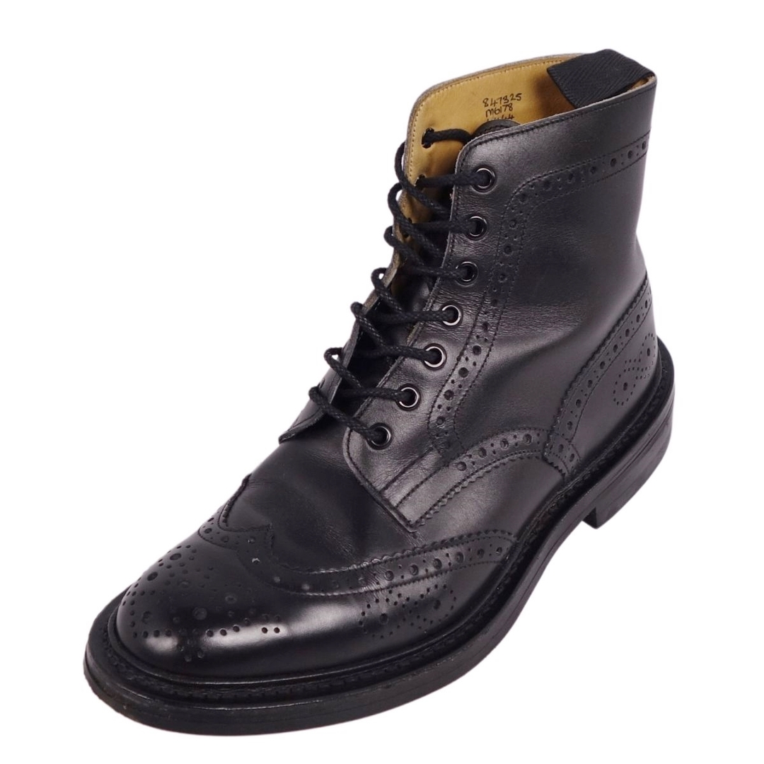 Trickers(トリッカーズ)の美品 トリッカーズ Trickers ブーツ ショートブーツ カントリーブーツ ポールスミス STOW ストウ カーフレザー シューズ 靴 メンズ イングランド製 7-5(25cm相当) ブラック メンズの靴/シューズ(ブーツ)の商品写真