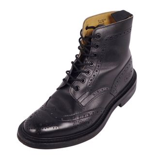 トリッカーズ(Trickers)の美品 トリッカーズ Trickers ブーツ ショートブーツ カントリーブーツ ポールスミス STOW ストウ カーフレザー シューズ 靴 メンズ イングランド製 7-5(25cm相当) ブラック(ブーツ)