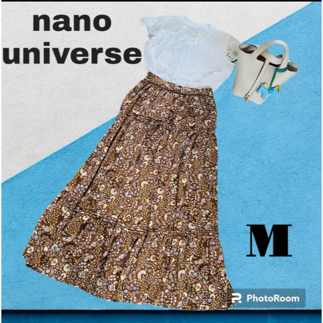 nano・universe(ナノユニバース)の春スカート マキシ丈 ナノユニバース エスニックフラワーギャザー ロングスカート レディースのスカート(ロングスカート)の商品写真