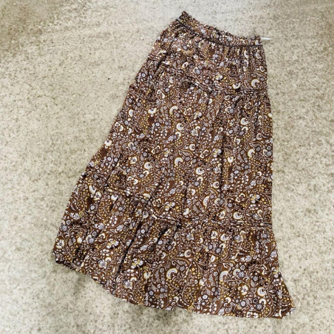 nano・universe(ナノユニバース)の春スカート マキシ丈 ナノユニバース エスニックフラワーギャザー ロングスカート レディースのスカート(ロングスカート)の商品写真