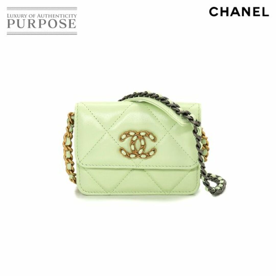 CHANEL(シャネル)の未使用 展示品 シャネル CHANEL 19 チェーン クラッチ ショルダー バッグ レザー ライトグリーン AP2522 VLP 90193658 レディースのバッグ(ショルダーバッグ)の商品写真