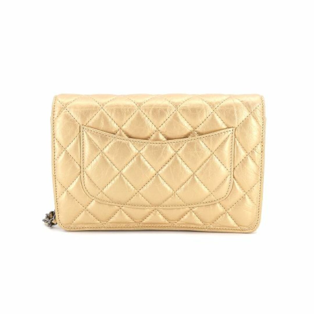 CHANEL(シャネル)の新品同様 シャネル CHANEL 2.55 チェーン ウォレット 長財布 レザー ゴールド ヴィンテージシルバー 金具 VLP 90202074 レディースのファッション小物(財布)の商品写真