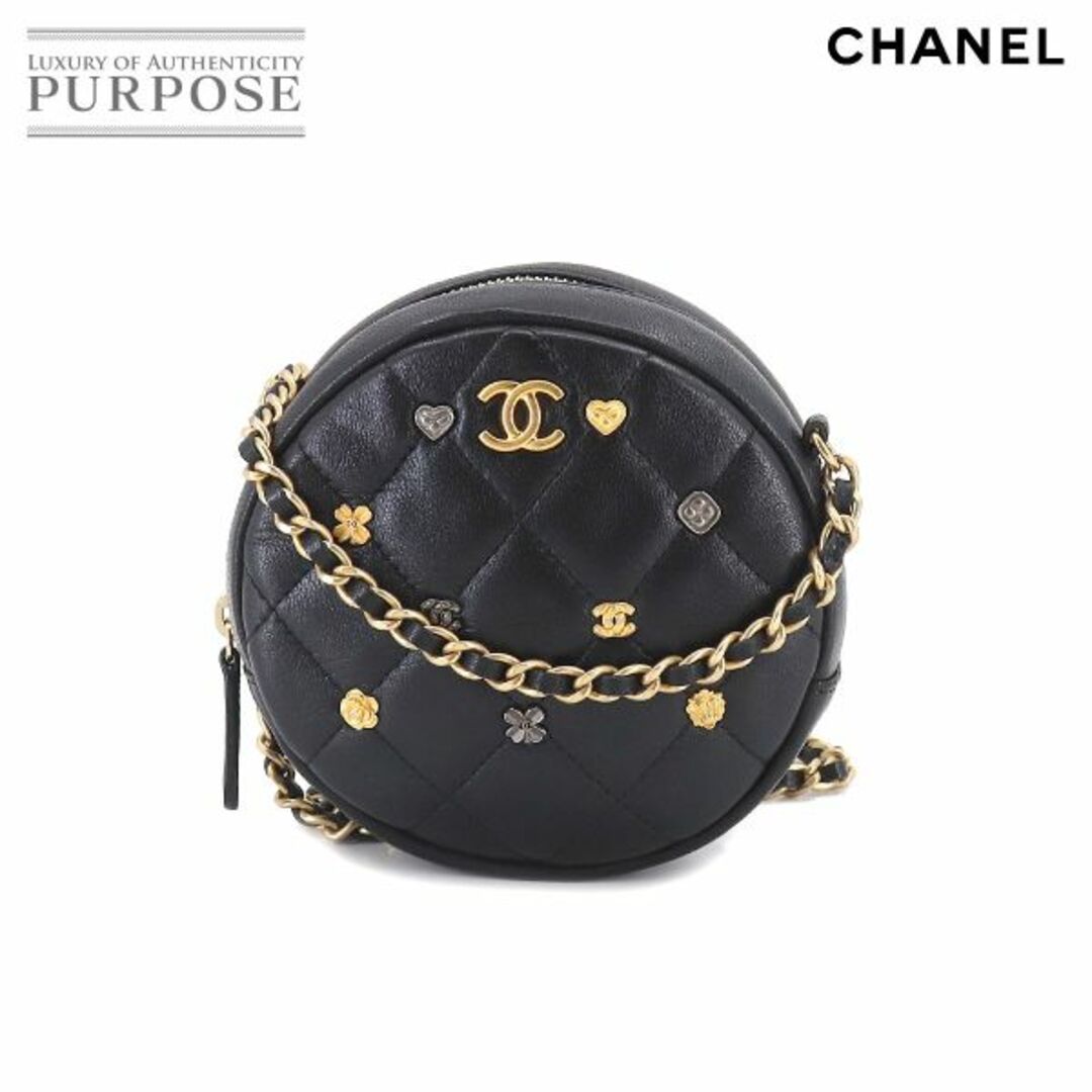 CHANEL(シャネル)の新品同様 シャネル CHANEL ラッキーチャーム ラウンド チェーン ショルダー バッグ レザー ブラック A81620 Matelasse Bag VLP 90206651 レディースのバッグ(ショルダーバッグ)の商品写真