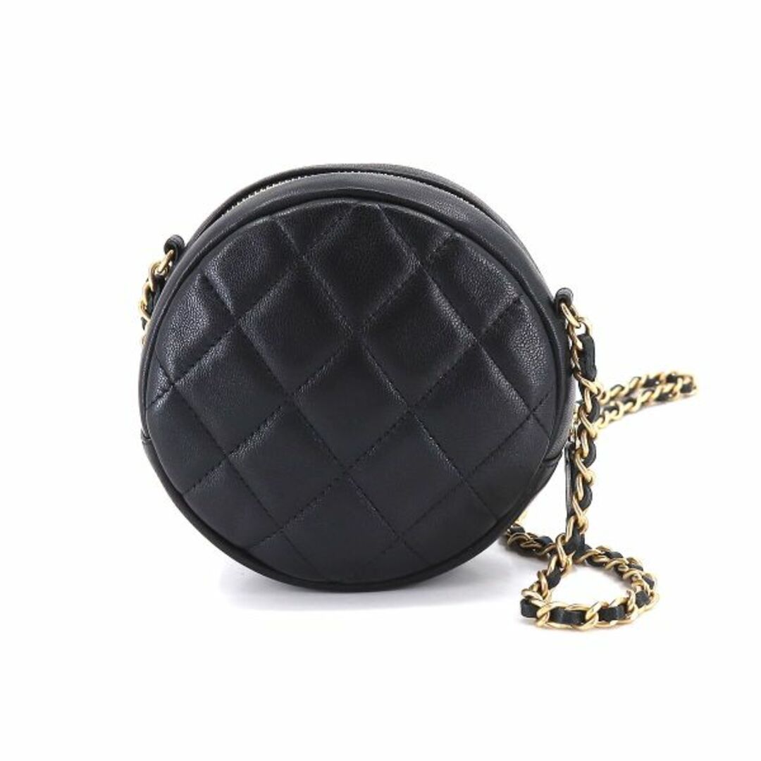 CHANEL(シャネル)の新品同様 シャネル CHANEL ラッキーチャーム ラウンド チェーン ショルダー バッグ レザー ブラック A81620 Matelasse Bag VLP 90206651 レディースのバッグ(ショルダーバッグ)の商品写真