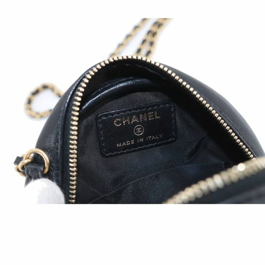 CHANEL(シャネル)の新品同様 シャネル CHANEL ラッキーチャーム ラウンド チェーン ショルダー バッグ レザー ブラック A81620 Matelasse Bag VLP 90206651 レディースのバッグ(ショルダーバッグ)の商品写真