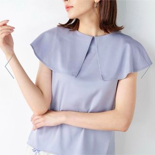 ケティ(ketty)の【美品】Ketty サテンビッグカラーブラウス <<手洗い可能>>(シャツ/ブラウス(半袖/袖なし))