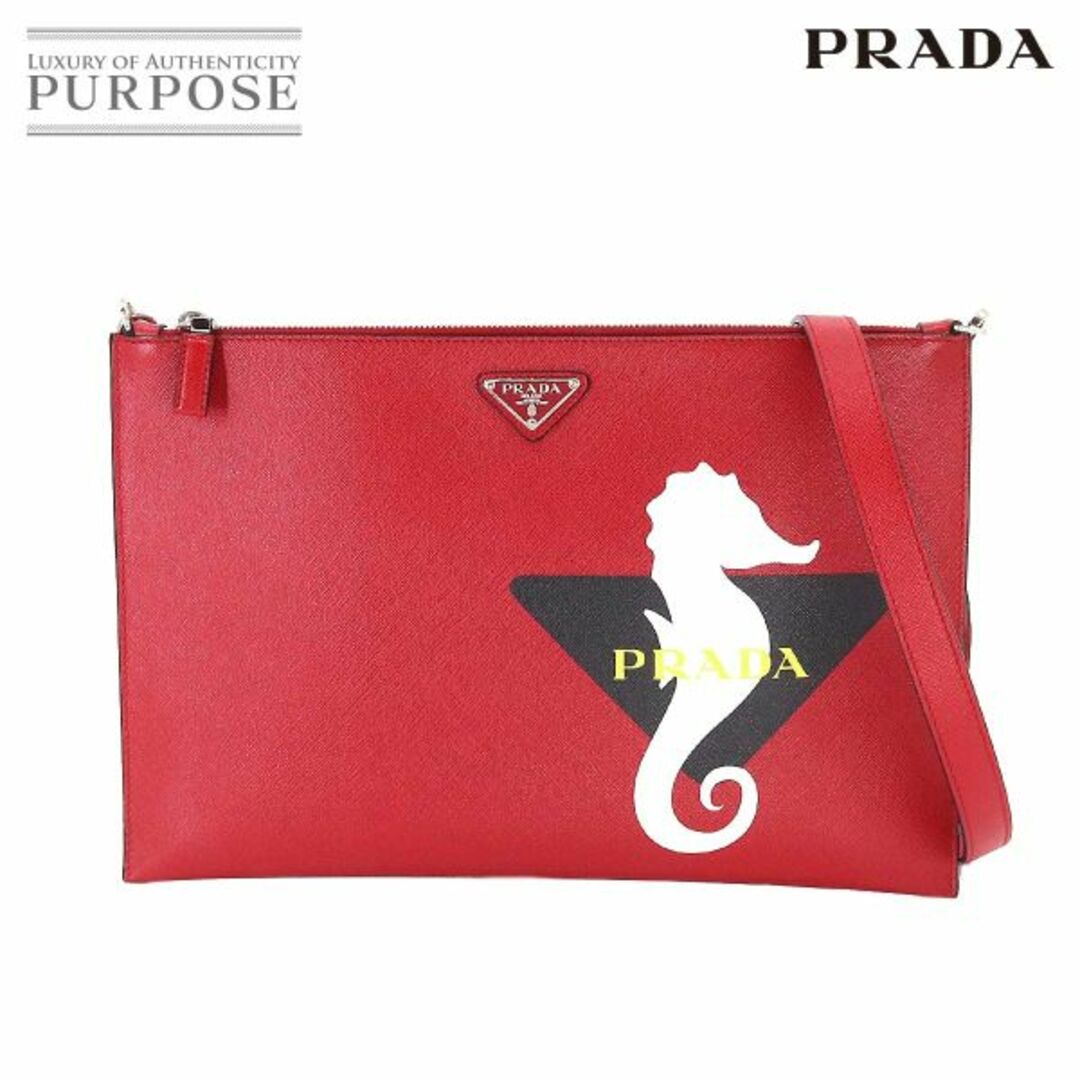 PRADA(プラダ)の未使用 展示品プラダ PRADA サフィアーノ 2way ショルダー クラッチ バッグ レザー レッド 2VH073 VLP 90209465 レディースのバッグ(ショルダーバッグ)の商品写真