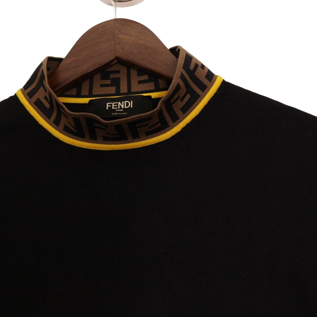 FENDI(フェンディ)のフェンディ 20年製 ブラック ウール 襟ズッカ ロングスリーブ ニット 48 メンズのトップス(その他)の商品写真