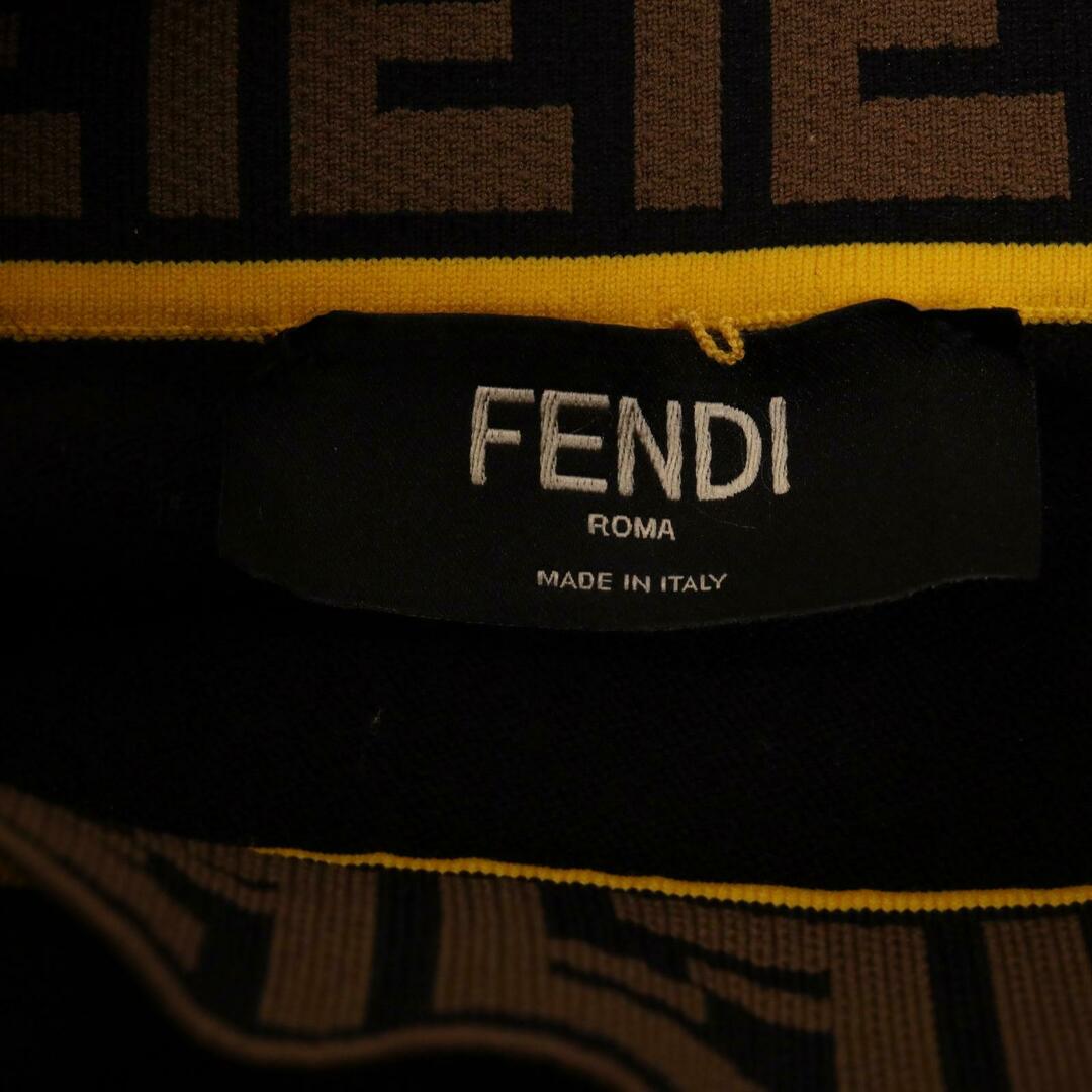 FENDI(フェンディ)のフェンディ 20年製 ブラック ウール 襟ズッカ ロングスリーブ ニット 48 メンズのトップス(その他)の商品写真