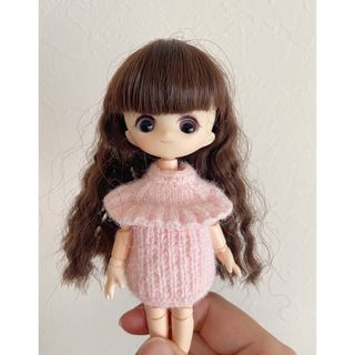 JANAYA ハンドメイド　オビツ11服　毛糸製　ワンピース　ピンク　翌日発送(その他)