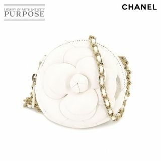 シャネル(CHANEL)の未使用 展示品 シャネル CHANEL マトラッセ カメリア チェーン クラッチ コインケース 小銭入れ レザー ホワイト AP2121 VLP 90218627(コインケース)