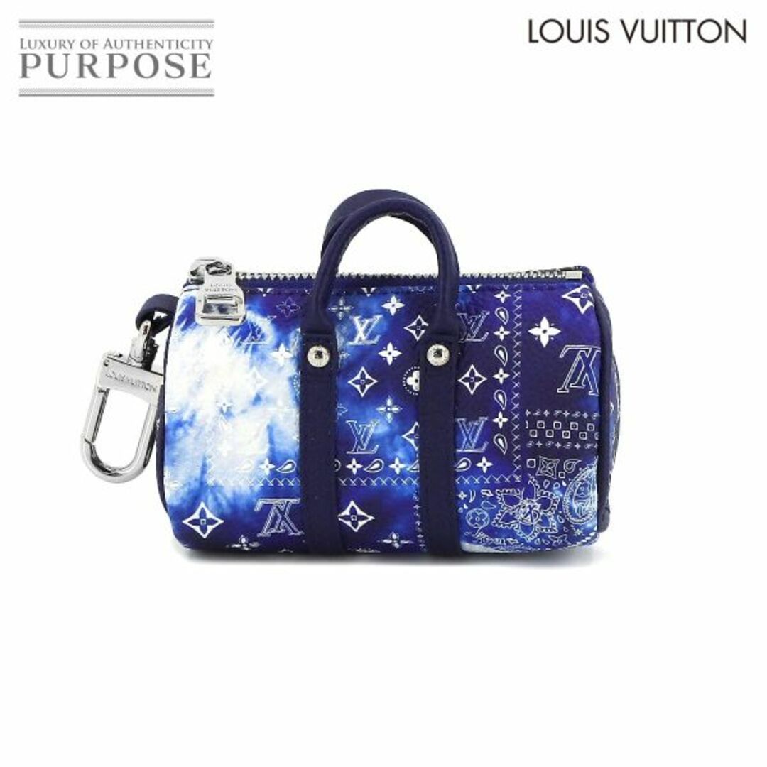 LOUIS VUITTON(ルイヴィトン)の未使用 展示品 ルイ ヴィトン LOUIS VUITTON モノグラム バンダナ ポルト クレ ポーチ キーホルダー チャーム ブルー MP3337 VLP 90218629 メンズのファッション小物(キーホルダー)の商品写真