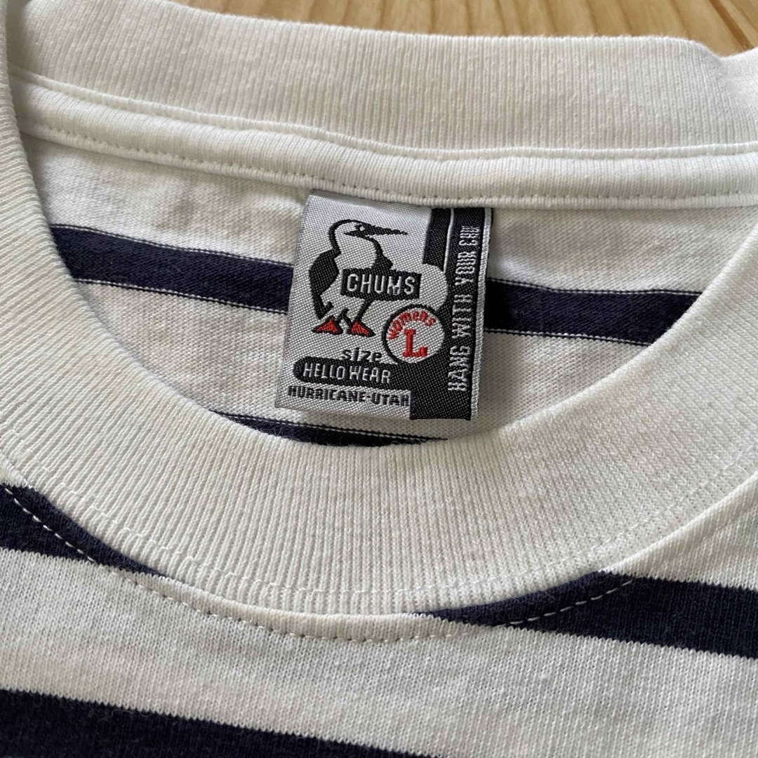 CHUMS(チャムス)の美品　チャムス　ボーダー　Tシャツ   L レディースのトップス(Tシャツ(半袖/袖なし))の商品写真