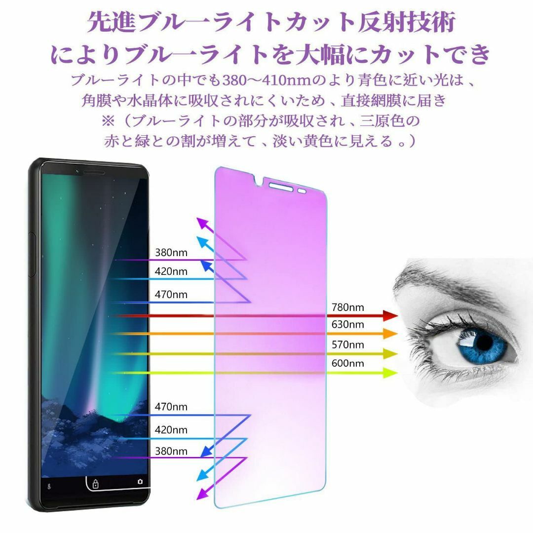 【 ブルーライトカット】 Xperia10 II ガラスフィルム ブルーライト  スマホ/家電/カメラのスマホアクセサリー(その他)の商品写真