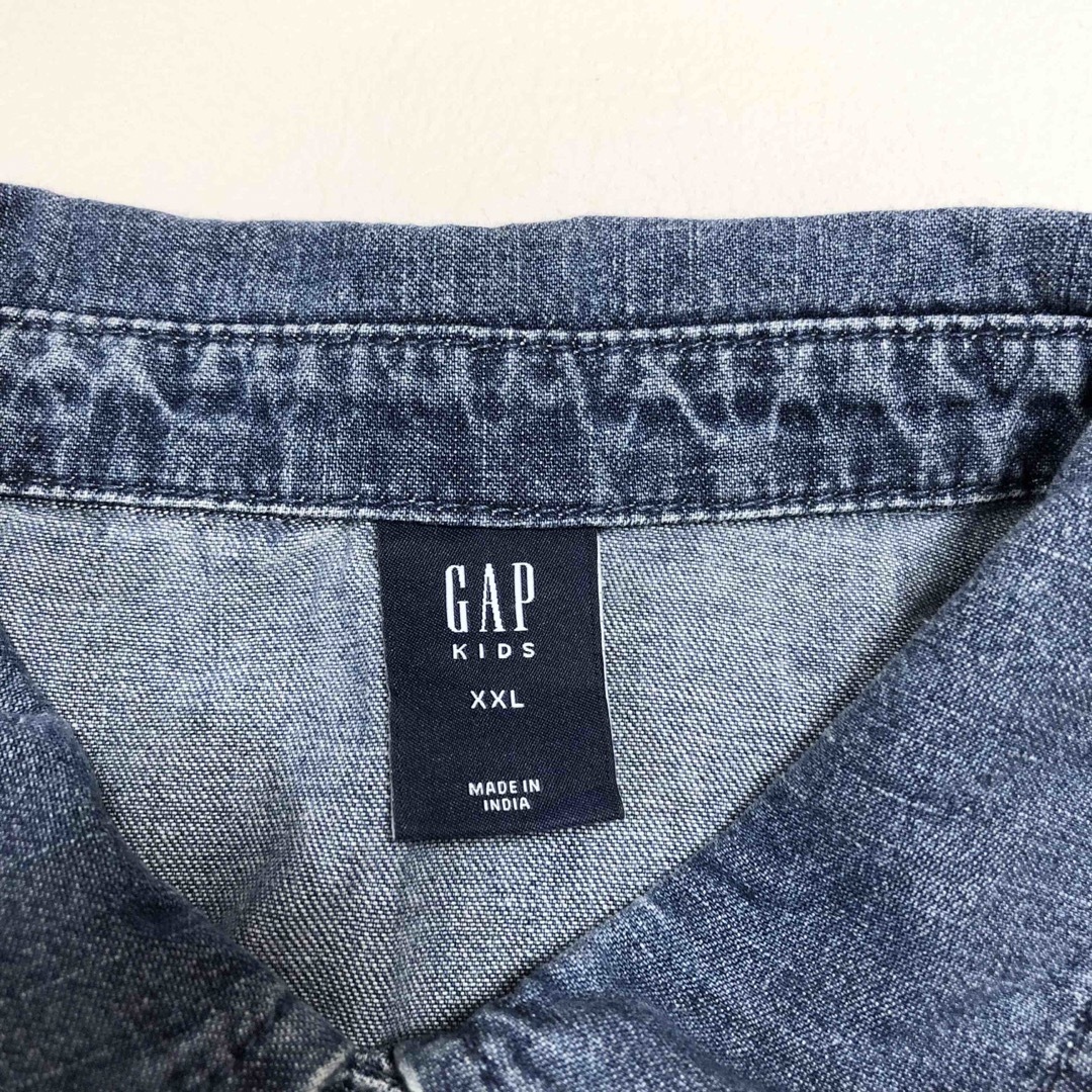 GAP Kids(ギャップキッズ)のGAP 半袖 デニム シャツワンピース  160cm キッズ/ベビー/マタニティのキッズ服女の子用(90cm~)(ワンピース)の商品写真