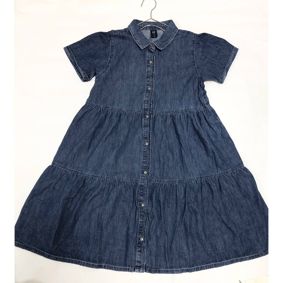 GAP Kids(ギャップキッズ)のGAP 半袖 デニム シャツワンピース  160cm キッズ/ベビー/マタニティのキッズ服女の子用(90cm~)(ワンピース)の商品写真