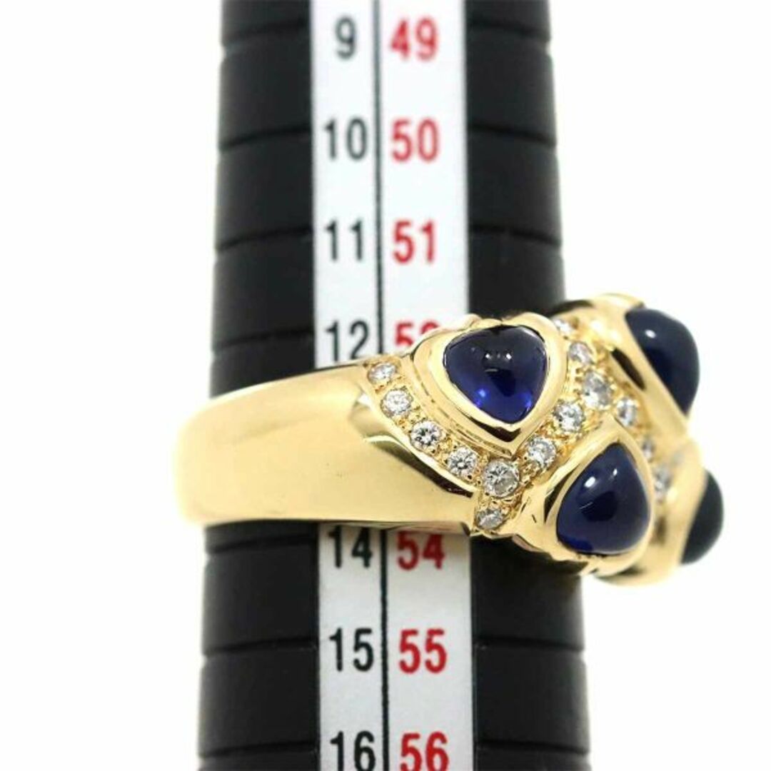 リング 13号 サファイヤ ダイヤ K18 YG イエローゴールド 750 指輪 VLP 90230953 レディースのアクセサリー(リング(指輪))の商品写真