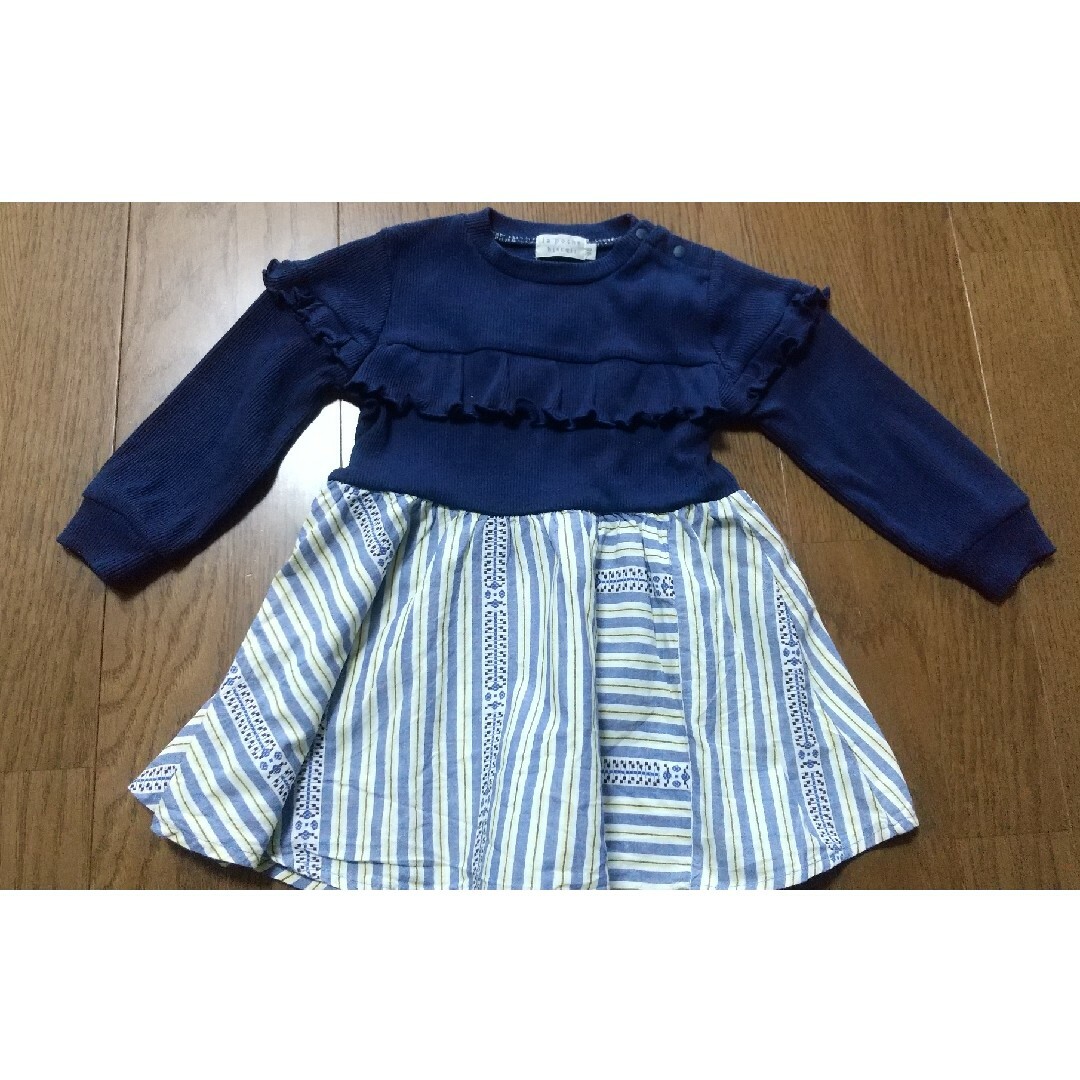 la poche biscuit(ラポシェビスキュイ)のワンピース 90cm キッズ/ベビー/マタニティのキッズ服女の子用(90cm~)(ワンピース)の商品写真