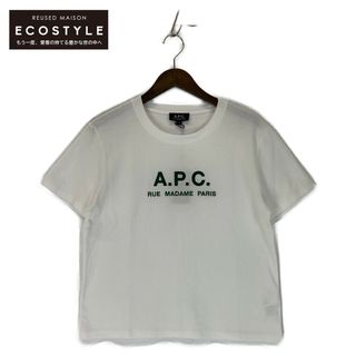 アーペーセー(A.P.C)のアーペーセー ホワイト 23243-1-90132 グリーン刺繍 Tシャツ S(タイツ/ストッキング)