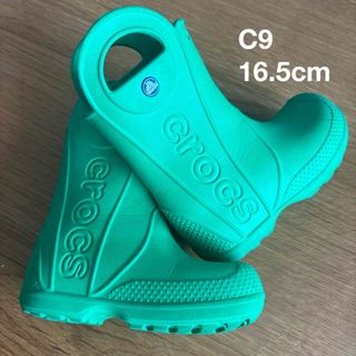 クロックス(crocs)のクロックス キッズ 長靴 グリーン C9 16.5cm(長靴/レインシューズ)