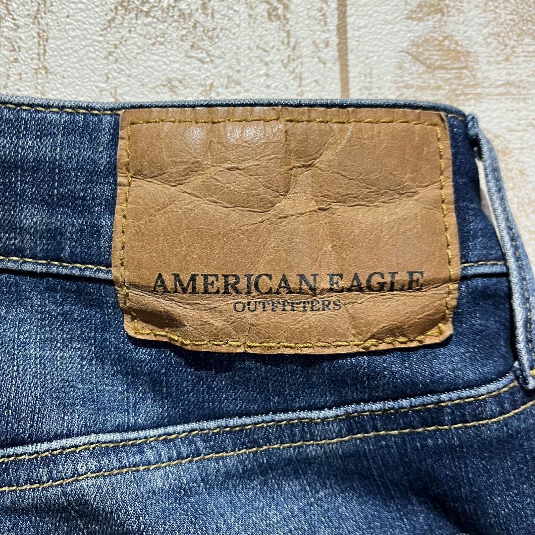 American Eagle(アメリカンイーグル)の【AMERICAN EAGLE】アメリカンイーグル クラッシュ加工スキニーデニム メンズのパンツ(デニム/ジーンズ)の商品写真