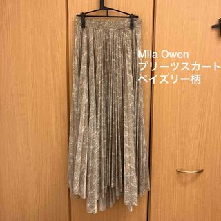 ミラオーウェン(Mila Owen)のMila Owen ミラオーウェン　プリーツスカート　アシメヘム　ペイズリー柄(ロングスカート)