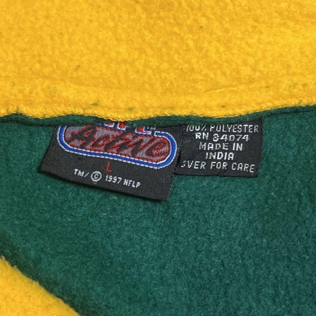 90s PACKERS パッカーズ ハーフジップフリース 刺繍ロゴ バイカラー メンズのトップス(スウェット)の商品写真