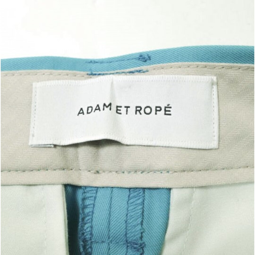 Adam et Rope'(アダムエロぺ)のADAM ET ROPE アダムエロペ 23SS サステナブル カバードポケットチノパンツ GAS03050 36 ターコイズ 2タック ワイド バギー ボトムス【中古】【ADAM ET ROPE】 レディースのパンツ(チノパン)の商品写真