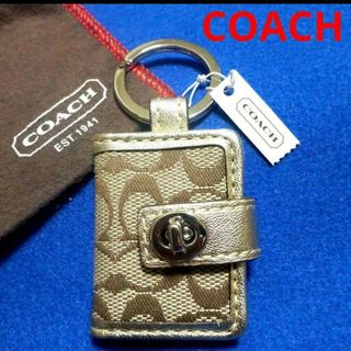 COACH - COACH フォトフレーム キーホルダー・ゴールド × シグネチャー