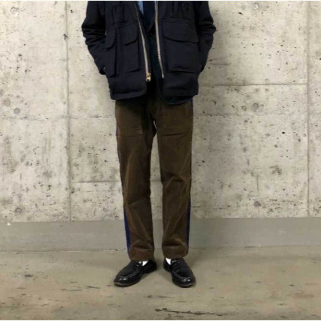 KENNETH FIELD ケネスフィールド 日本製 CEREMONY TROUSER CORDUROY コーデュロイ セレモニートラウザーパンツ S BROWN/NAVY 側章 サイドライン ベイカー ボトムス【中古】【KENNETH FIELD】 メンズのパンツ(その他)の商品写真