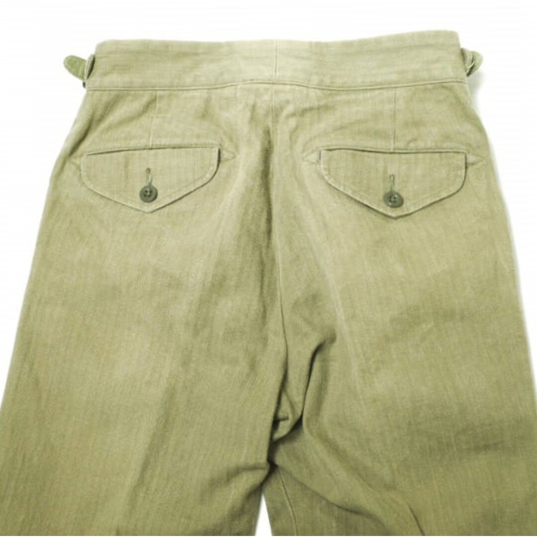 KENNETH FIELD ケネスフィールド 23SS 日本製 Gurkha Trousers III Herringbone グルカトラウザーズ コットンヘリンボーン XS OLIVE 2タック パンツ ボトムス【中古】【KENNETH FIELD】 メンズのパンツ(その他)の商品写真