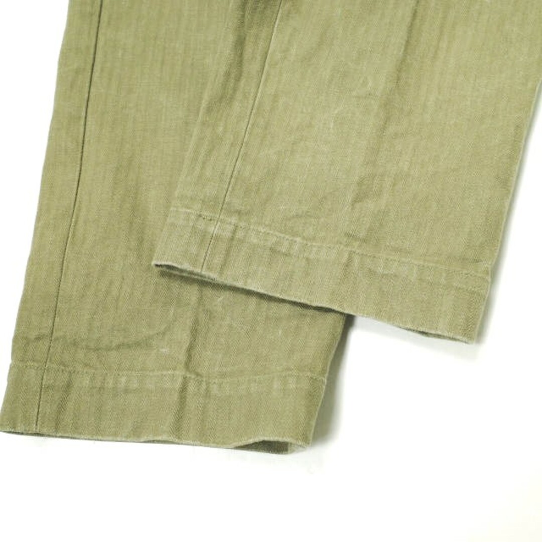 KENNETH FIELD ケネスフィールド 23SS 日本製 Gurkha Trousers III Herringbone グルカトラウザーズ コットンヘリンボーン XS OLIVE 2タック パンツ ボトムス【中古】【KENNETH FIELD】 メンズのパンツ(その他)の商品写真