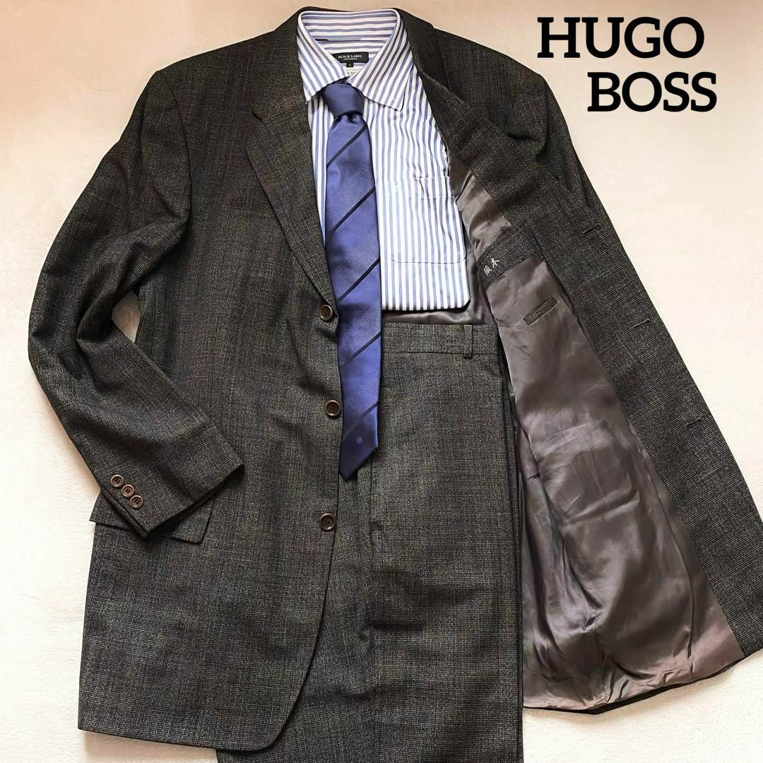 HUGO BOSS(ヒューゴボス)のヒューゴボス　スーツセット　ダークグレー　XL相当　大きいサイズ メンズのスーツ(セットアップ)の商品写真