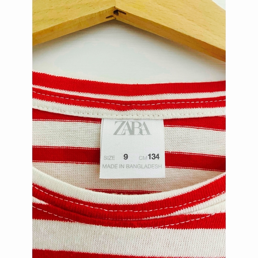 ZARA KIDS(ザラキッズ)のZARA KIDS ボーダーTシャツ　ストライプTシャツ　134cm キッズ/ベビー/マタニティのキッズ服女の子用(90cm~)(Tシャツ/カットソー)の商品写真