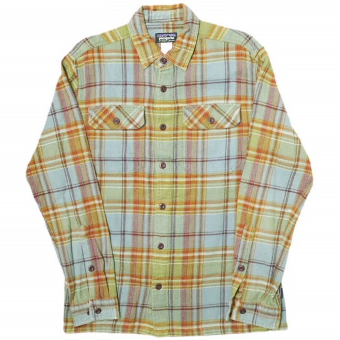 patagonia(パタゴニア)のPATAGONIA パタゴニア 12AW M's Fjord Flannel Shirt メンズフィヨルドフランネルシャツ 53947 S CJS(オレンジ/ブルー) 長袖 オーガニックコットン チェック トップス【中古】【PATAGONIA】 メンズのトップス(シャツ)の商品写真