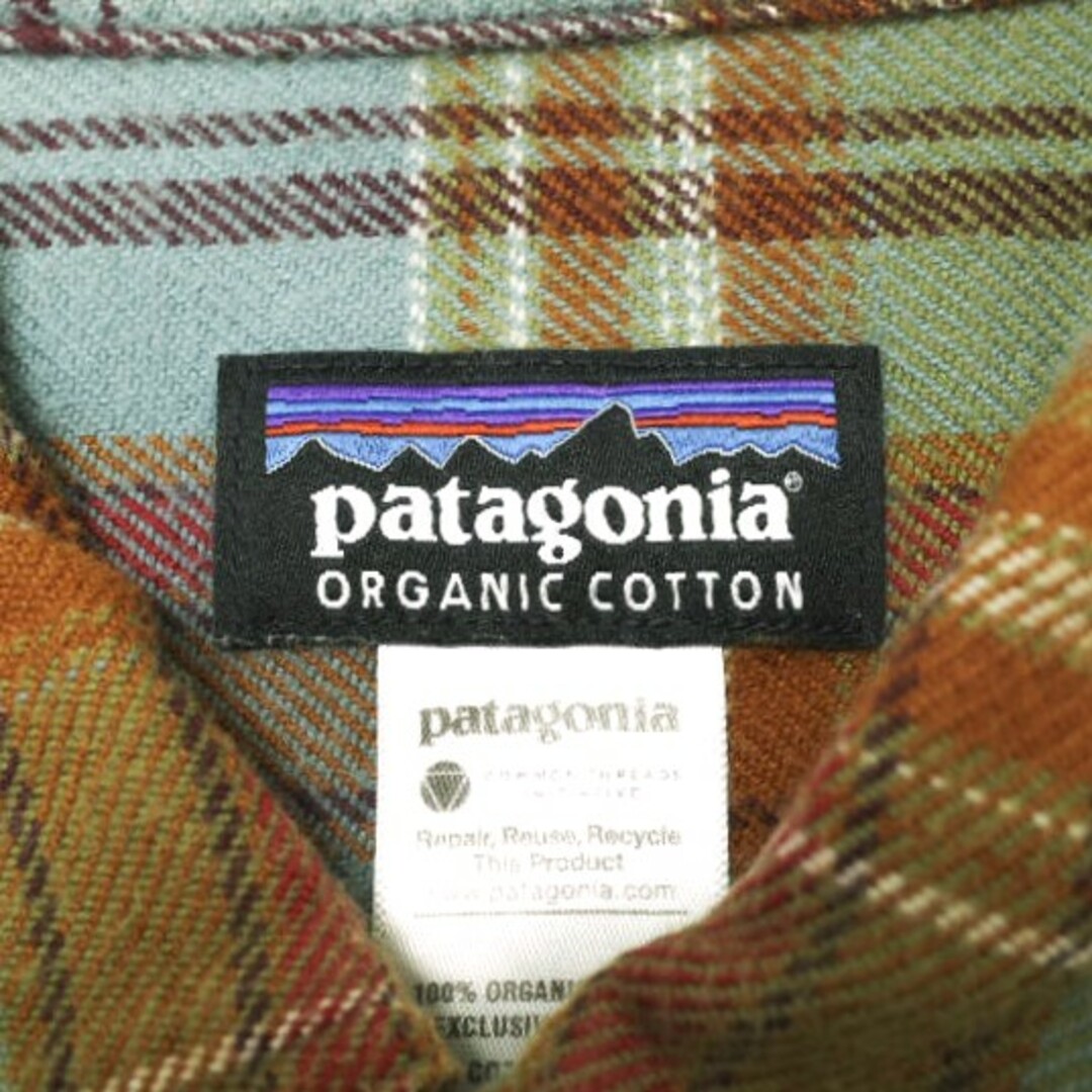 patagonia(パタゴニア)のPATAGONIA パタゴニア 12AW M's Fjord Flannel Shirt メンズフィヨルドフランネルシャツ 53947 S CJS(オレンジ/ブルー) 長袖 オーガニックコットン チェック トップス【中古】【PATAGONIA】 メンズのトップス(シャツ)の商品写真