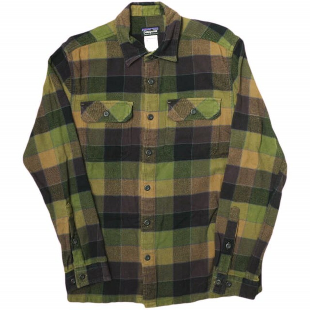 patagonia(パタゴニア)のPATAGONIA パタゴニア 11AW M's Fjord Flannel Shirt メンズフィヨルドフランネルシャツ 53947 S LBK(オリーブ/パープル) 長袖 オーガニックコットン チェック トップス【中古】【PATAGONIA】 メンズのトップス(シャツ)の商品写真