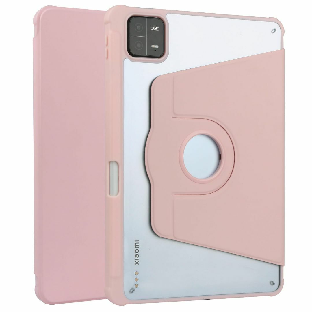 【色: ピンク】360度回転式 スタンド Xiao Mi Pad 5 ケース 縦 スマホ/家電/カメラのPC/タブレット(タブレット)の商品写真