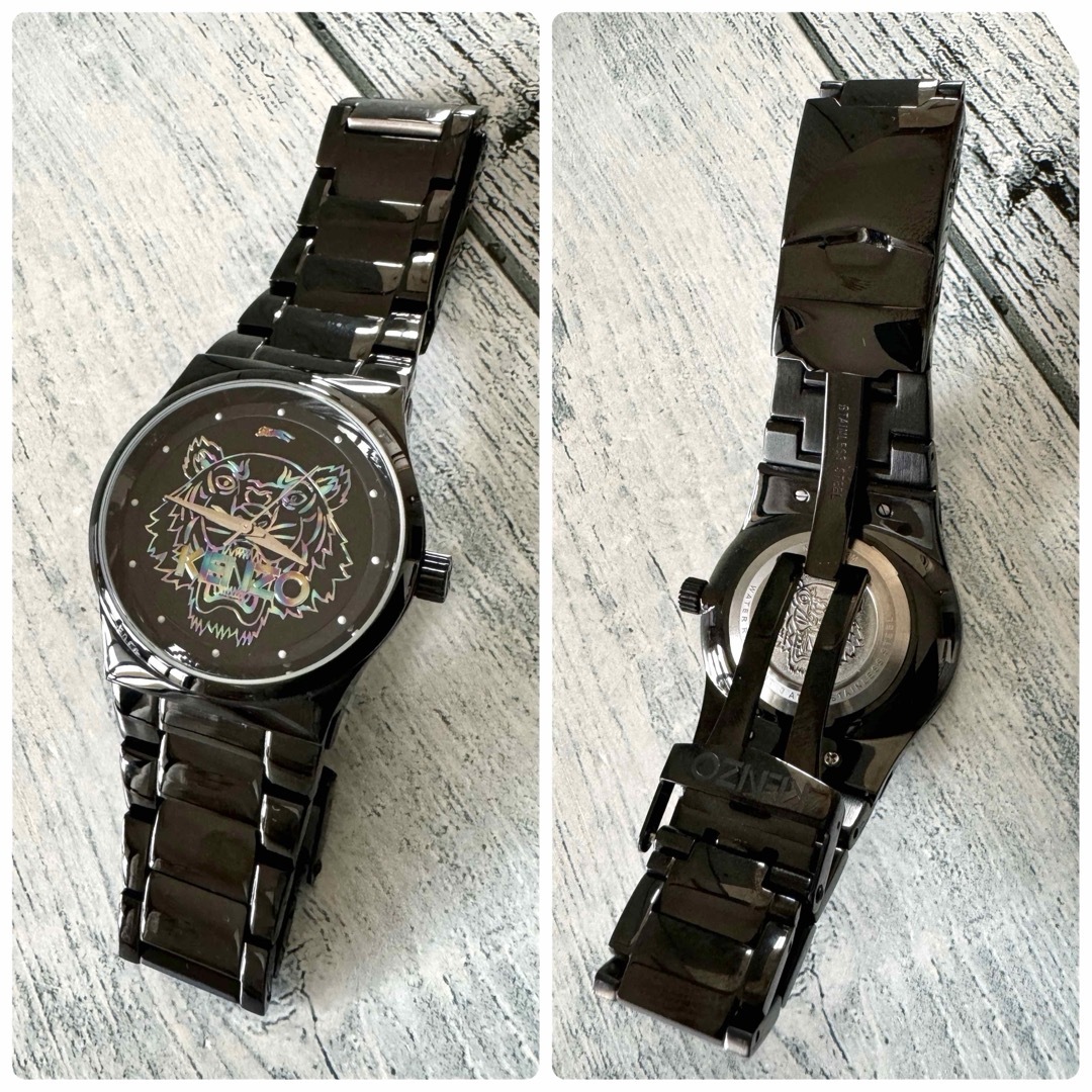 KENZO(ケンゾー)の【希少】KENZO ケンゾー 腕時計 オーロラ ブラック 虎 タイガー レディースのファッション小物(腕時計)の商品写真