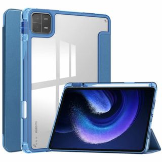 【色: ブルー】Xiaomi Pad 6 / Pad 6 Pro ケース ペン収(タブレット)