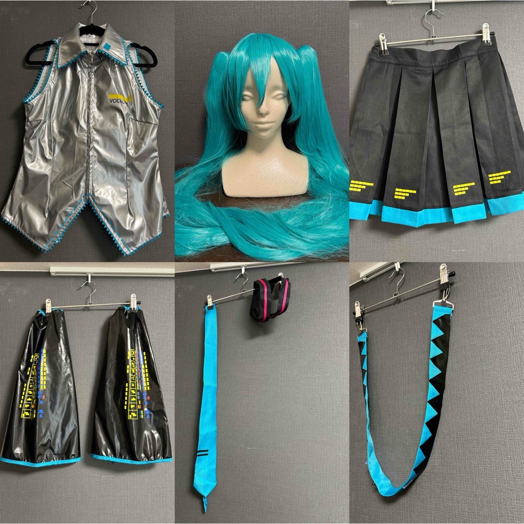 初音ミク　コスプレ　フルセット　衣装+ウィッグ エンタメ/ホビーのコスプレ(衣装一式)の商品写真