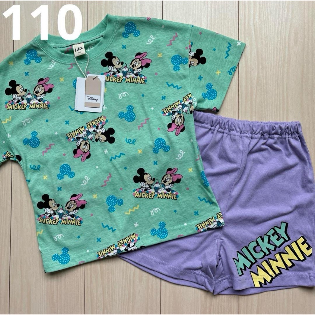 Disney(ディズニー)の【ディズニー】リトシー ミッキー☆ミニー セットアップ Tシャツ☆ズボン 110 キッズ/ベビー/マタニティのキッズ服女の子用(90cm~)(Tシャツ/カットソー)の商品写真